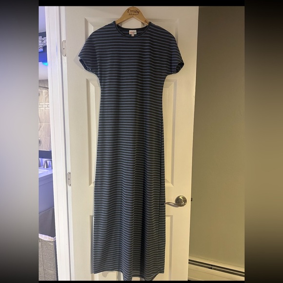 Striped Blue Maxi Dress - Picture 1 of 2